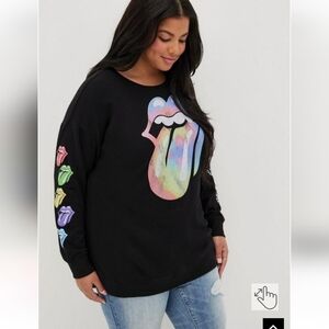 Torrid Rolling Stone Graphic Cozy Fleece Black Sweatshirt